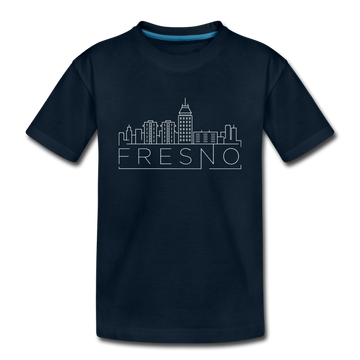 Fresno, California Toddler T-Shirt - Skyline Fresno Toddler Tee - deep navy
