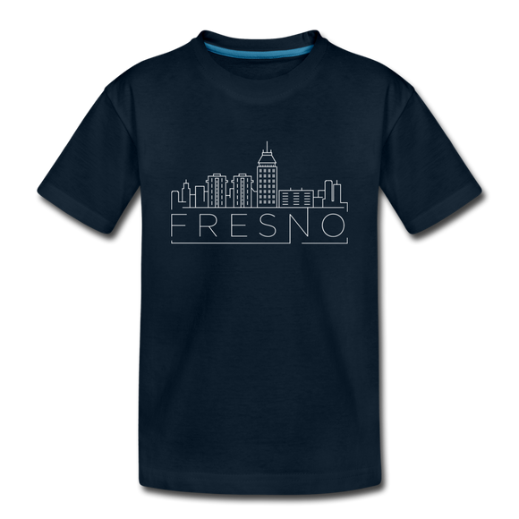 Fresno, California Toddler T-Shirt - Skyline Fresno Toddler Tee - deep navy