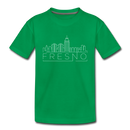 Fresno, California Toddler T-Shirt - Skyline Fresno Toddler Tee - kelly green