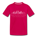 Houston, Texas Toddler T-Shirt - Skyline Houston Toddler Tee - dark pink