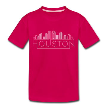 Houston, Texas Toddler T-Shirt - Skyline Houston Toddler Tee - dark pink