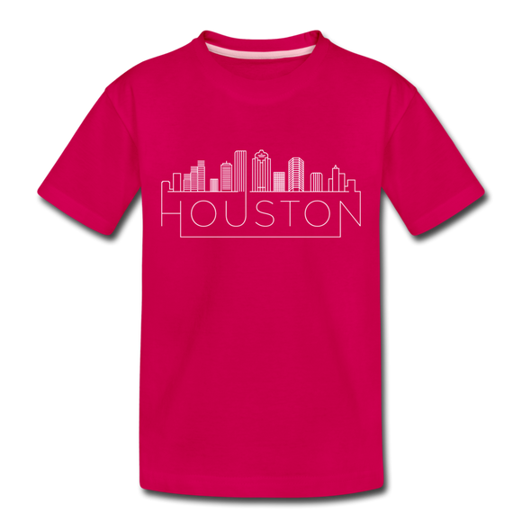 Houston, Texas Toddler T-Shirt - Skyline Houston Toddler Tee - dark pink