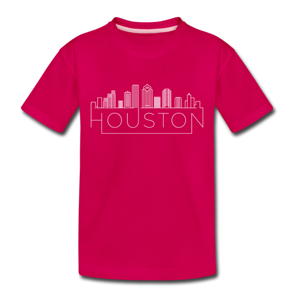 Houston, Texas Toddler T-Shirt - Skyline Houston Toddler Tee - dark pink