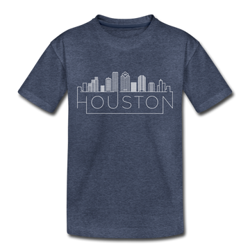 Houston, Texas Toddler T-Shirt - Skyline Houston Toddler Tee - heather blue
