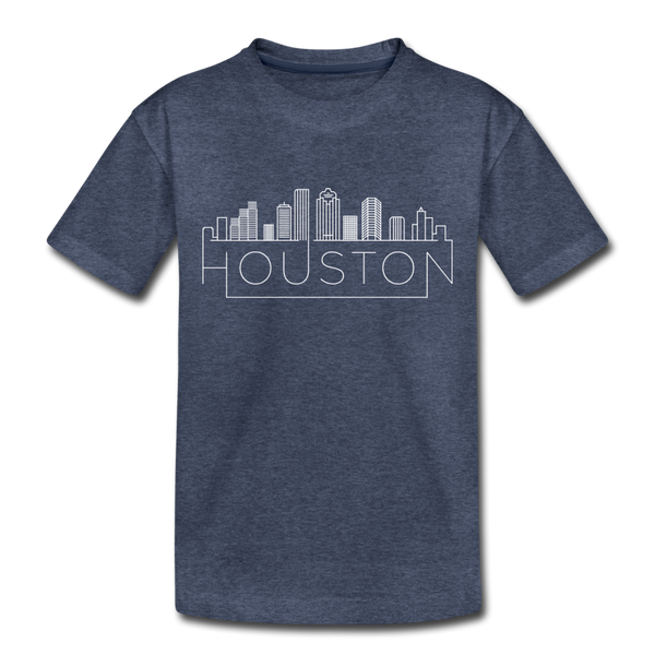 Houston, Texas Toddler T-Shirt - Skyline Houston Toddler Tee - heather blue