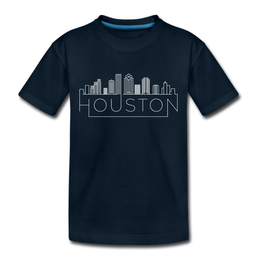Houston, Texas Toddler T-Shirt - Skyline Houston Toddler Tee - deep navy