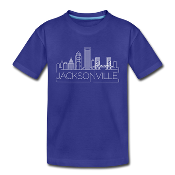 Jacksonville, Florida Toddler T-Shirt - Skyline Jacksonville Toddler Tee - royal blue