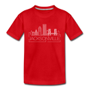 Jacksonville, Florida Toddler T-Shirt - Skyline Jacksonville Toddler Tee - red