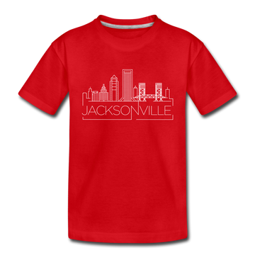Jacksonville, Florida Toddler T-Shirt - Skyline Jacksonville Toddler Tee - red