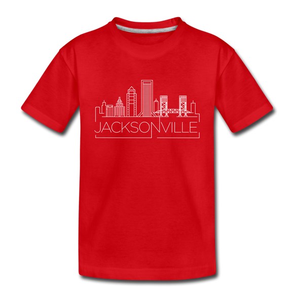 Jacksonville, Florida Toddler T-Shirt - Skyline Jacksonville Toddler Tee - red