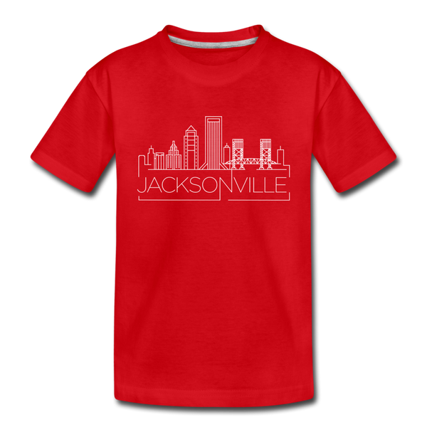 Jacksonville, Florida Toddler T-Shirt - Skyline Jacksonville Toddler Tee - red