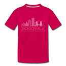 Jacksonville, Florida Toddler T-Shirt - Skyline Jacksonville Toddler Tee - dark pink