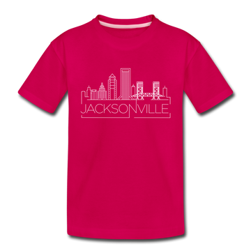 Jacksonville, Florida Toddler T-Shirt - Skyline Jacksonville Toddler Tee - dark pink