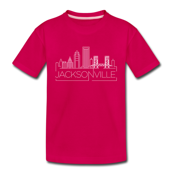 Jacksonville, Florida Toddler T-Shirt - Skyline Jacksonville Toddler Tee - dark pink