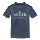 Jacksonville, Florida Toddler T-Shirt - Skyline Jacksonville Toddler Tee - heather blue
