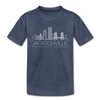 Jacksonville, Florida Toddler T-Shirt - Skyline Jacksonville Toddler Tee - heather blue