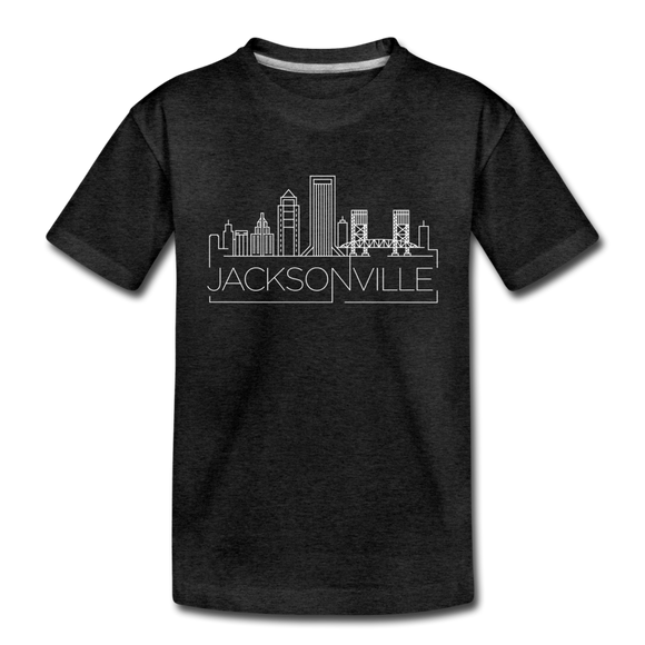 Jacksonville, Florida Toddler T-Shirt - Skyline Jacksonville Toddler Tee - charcoal gray