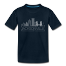 Jacksonville, Florida Toddler T-Shirt - Skyline Jacksonville Toddler Tee - deep navy
