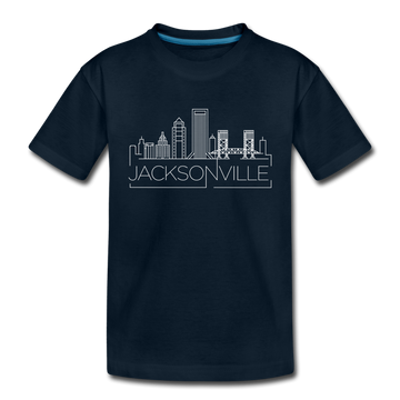 Jacksonville, Florida Toddler T-Shirt - Skyline Jacksonville Toddler Tee - deep navy