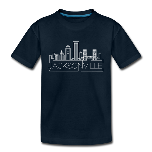 Jacksonville, Florida Toddler T-Shirt - Skyline Jacksonville Toddler Tee - deep navy