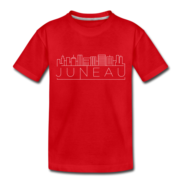 Juneau, Alaska Toddler T-Shirt - Skyline Juneau Toddler Tee - red