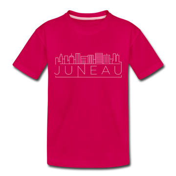 Juneau, Alaska Toddler T-Shirt - Skyline Juneau Toddler Tee - dark pink