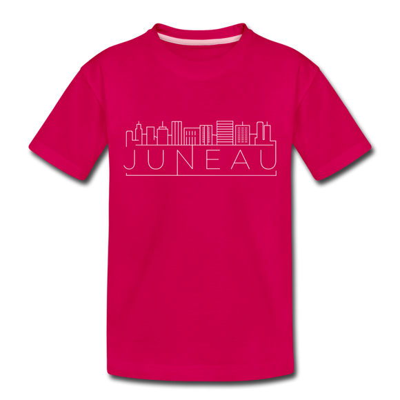 Juneau, Alaska Toddler T-Shirt - Skyline Juneau Toddler Tee - dark pink