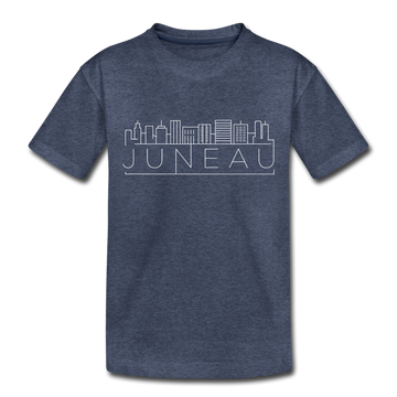 Juneau, Alaska Toddler T-Shirt - Skyline Juneau Toddler Tee - heather blue
