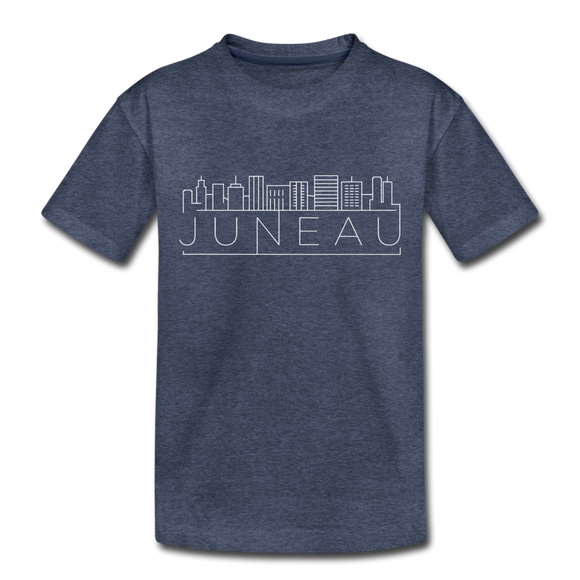 Juneau, Alaska Toddler T-Shirt - Skyline Juneau Toddler Tee - heather blue