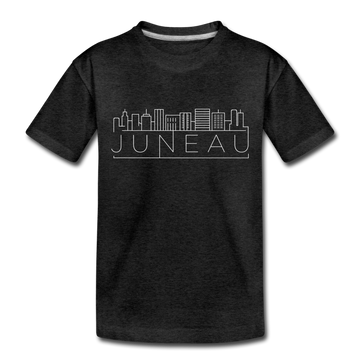 Juneau, Alaska Toddler T-Shirt - Skyline Juneau Toddler Tee - charcoal gray