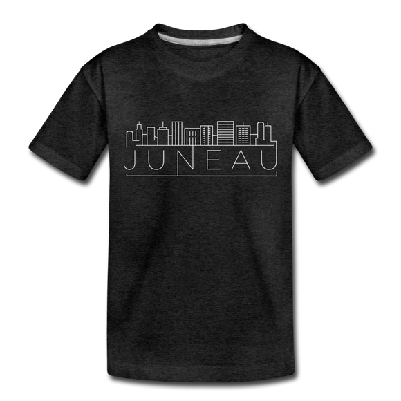 Juneau, Alaska Toddler T-Shirt - Skyline Juneau Toddler Tee - charcoal gray