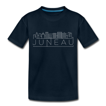 Juneau, Alaska Toddler T-Shirt - Skyline Juneau Toddler Tee - deep navy
