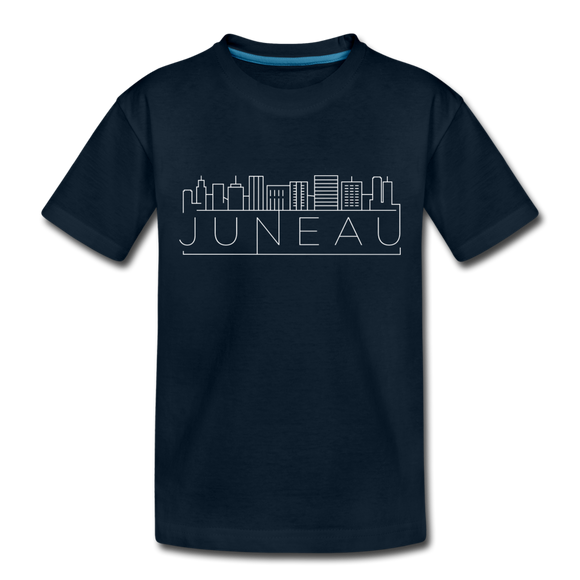 Juneau, Alaska Toddler T-Shirt - Skyline Juneau Toddler Tee - deep navy