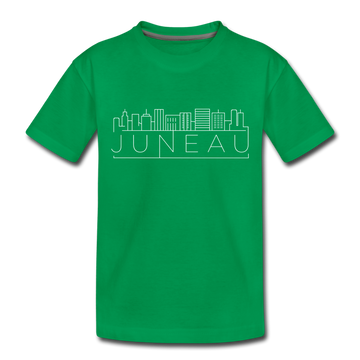 Juneau, Alaska Toddler T-Shirt - Skyline Juneau Toddler Tee - kelly green