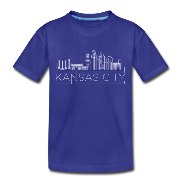 Kansas City, Missouri Toddler T-Shirt - Skyline Kansas City Toddler Tee - royal blue