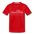 Kansas City, Missouri Toddler T-Shirt - Skyline Kansas City Toddler Tee - red