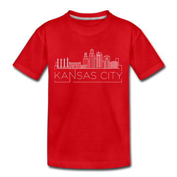 Kansas City, Missouri Toddler T-Shirt - Skyline Kansas City Toddler Tee - red