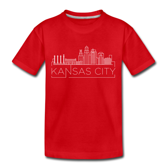 Kansas City, Missouri Toddler T-Shirt - Skyline Kansas City Toddler Tee - red