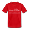 Kansas City, Missouri Toddler T-Shirt - Skyline Kansas City Toddler Tee - red