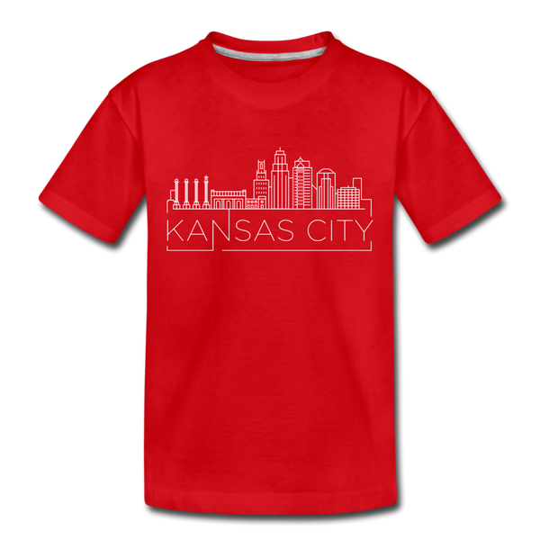 Kansas City, Missouri Toddler T-Shirt - Skyline Kansas City Toddler Tee - red