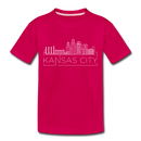 Kansas City, Missouri Toddler T-Shirt - Skyline Kansas City Toddler Tee - dark pink