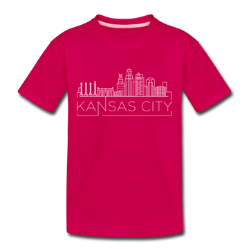 Kansas City, Missouri Toddler T-Shirt - Skyline Kansas City Toddler Tee - dark pink