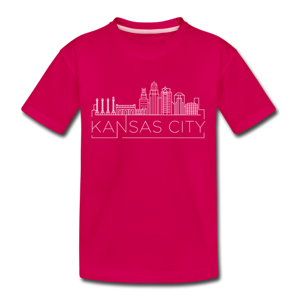 Kansas City, Missouri Toddler T-Shirt - Skyline Kansas City Toddler Tee - dark pink