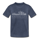 Kansas City, Missouri Toddler T-Shirt - Skyline Kansas City Toddler Tee - heather blue
