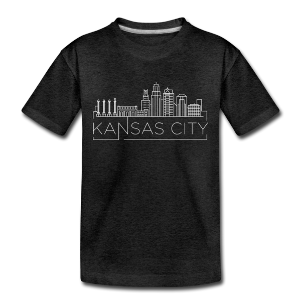 Kansas City, Missouri Toddler T-Shirt - Skyline Kansas City Toddler Tee - charcoal gray