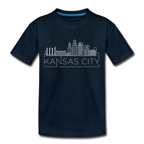 Kansas City, Missouri Toddler T-Shirt - Skyline Kansas City Toddler Tee - deep navy