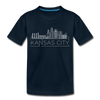 Kansas City, Missouri Toddler T-Shirt - Skyline Kansas City Toddler Tee - deep navy
