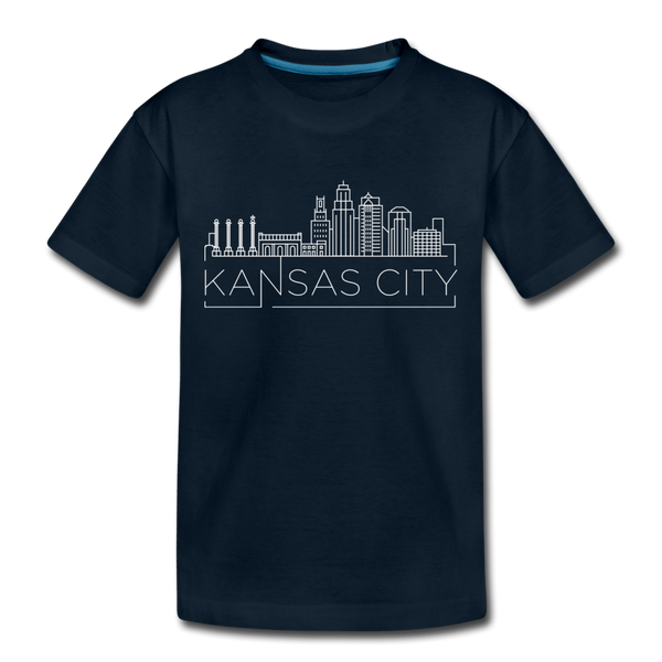 Kansas City, Missouri Toddler T-Shirt - Skyline Kansas City Toddler Tee - deep navy