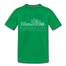 Kansas City, Missouri Toddler T-Shirt - Skyline Kansas City Toddler Tee - kelly green