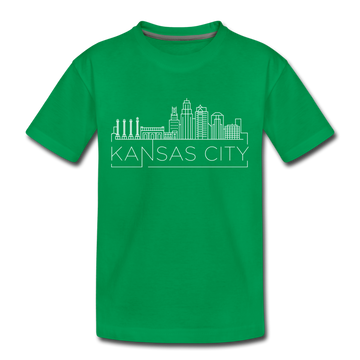 Kansas City, Missouri Toddler T-Shirt - Skyline Kansas City Toddler Tee - kelly green